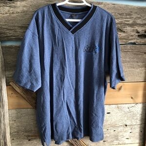 BATINI Size XL Blue Knit Short Sleeve Top
